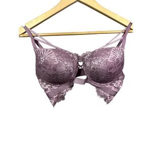LA SENZA Women's Hello Sugar Lace Rhinestone Push Up Bra Purple Size 36B